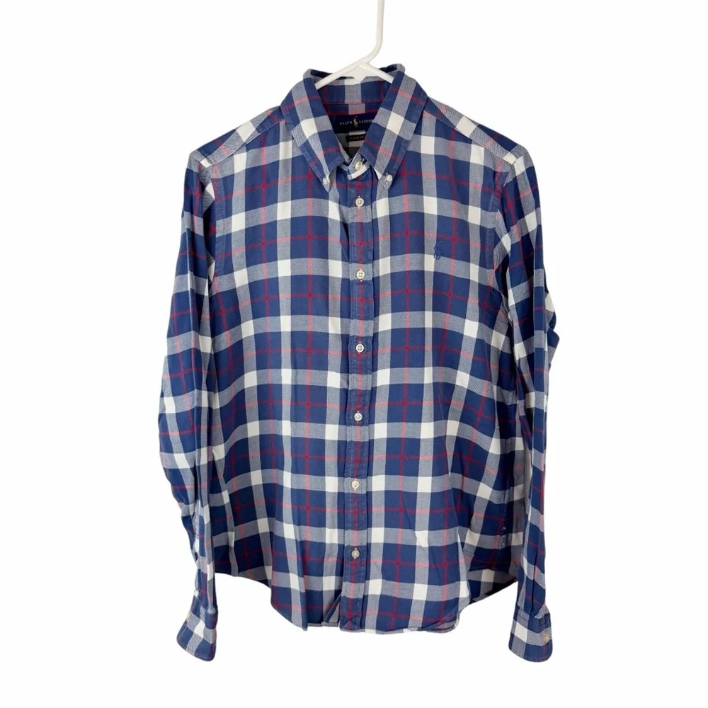 Polo Ralph Lauren Georgia Plaid Button Down Shirt XL Classic Fit Blue Red